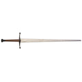 Red Dragon synthetic longsword with black hilt and colored synthetic blade options