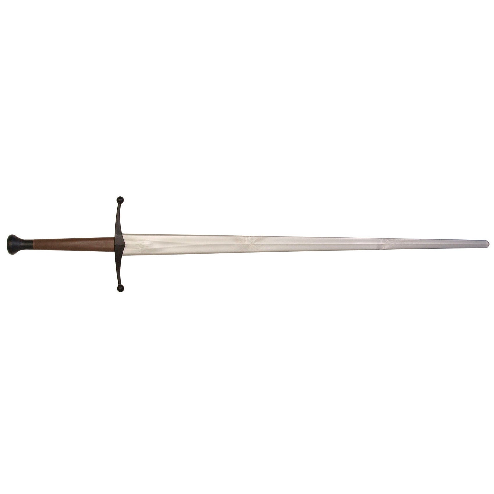 Red Dragon synthetic longsword with black hilt and colored synthetic blade options