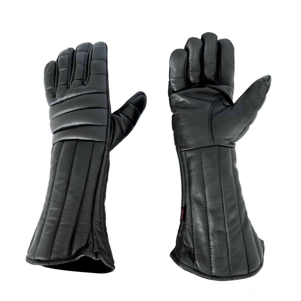 Red Dragon padded rapier fencing gloves.