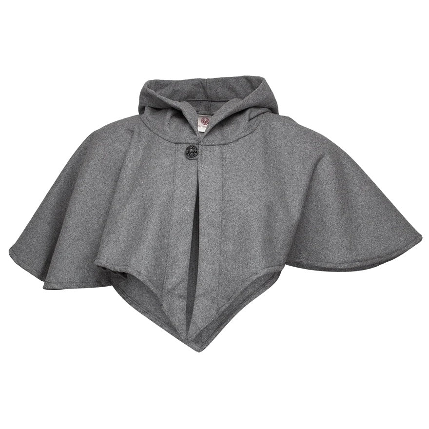 Mytholon Ceres grey wool hood with button.