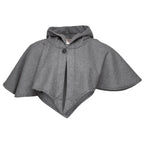 Mytholon Ceres grey wool hood with button.