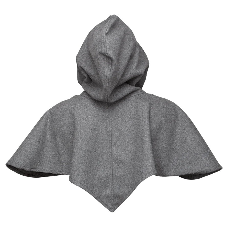 Mytholon grey wool medieval hood.