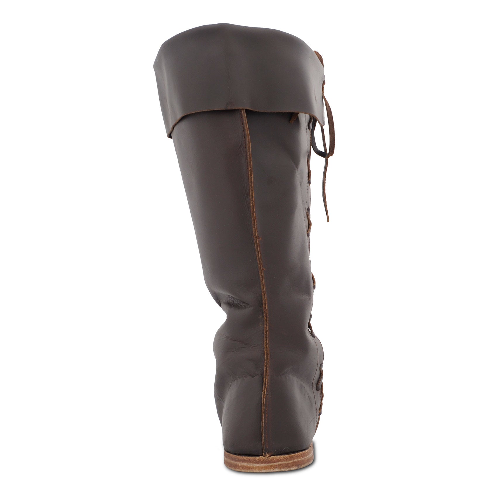 GDFB Knee Length Medieval Laced Boots - Brown Leather
