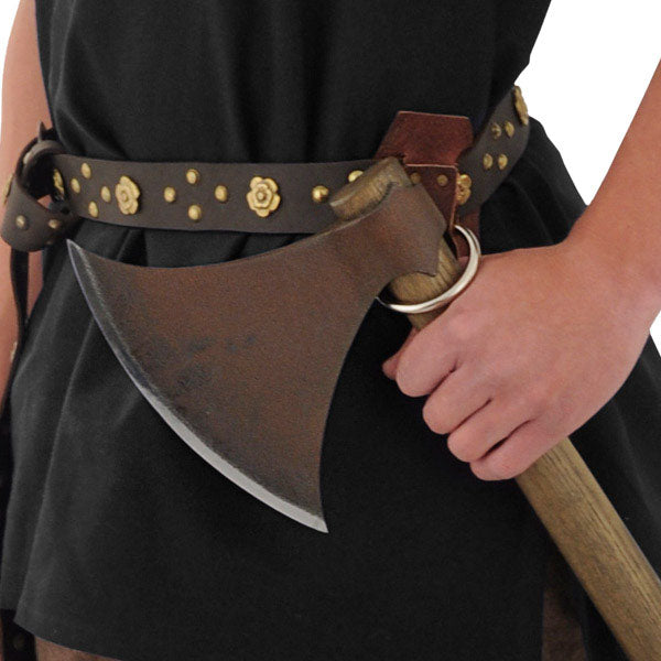 GDFB Medieval Axe Holder – Leather Belt Loop with Steel Ring