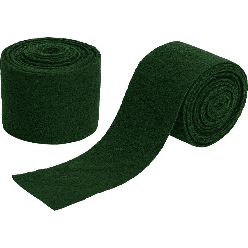 Woolen Arm Wraps with Brooches in Green, rolled wool wrap with trailing end