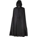 Black canvas hooded medieval cloak.
