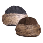 Ragi Fur Cap in Black and Brown – side by side comparison