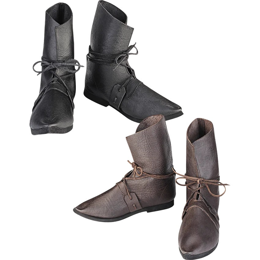 2 pairs of medieval style half boots for reenactment.