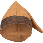 Toki Wool Hat in Sand – side profile, pointed tail