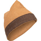Toki Wool Hat in Sand – front view, herringbone trim