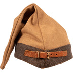 Toki Wool Hat in Sand – back angle, pointed tail detail