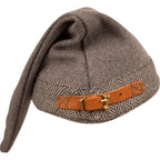 Toki Wool Hat in Grey – side angle with buckle strap
