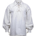 White lace-up men's Renaissance shirt.