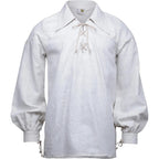 White lace-up men's Renaissance shirt.