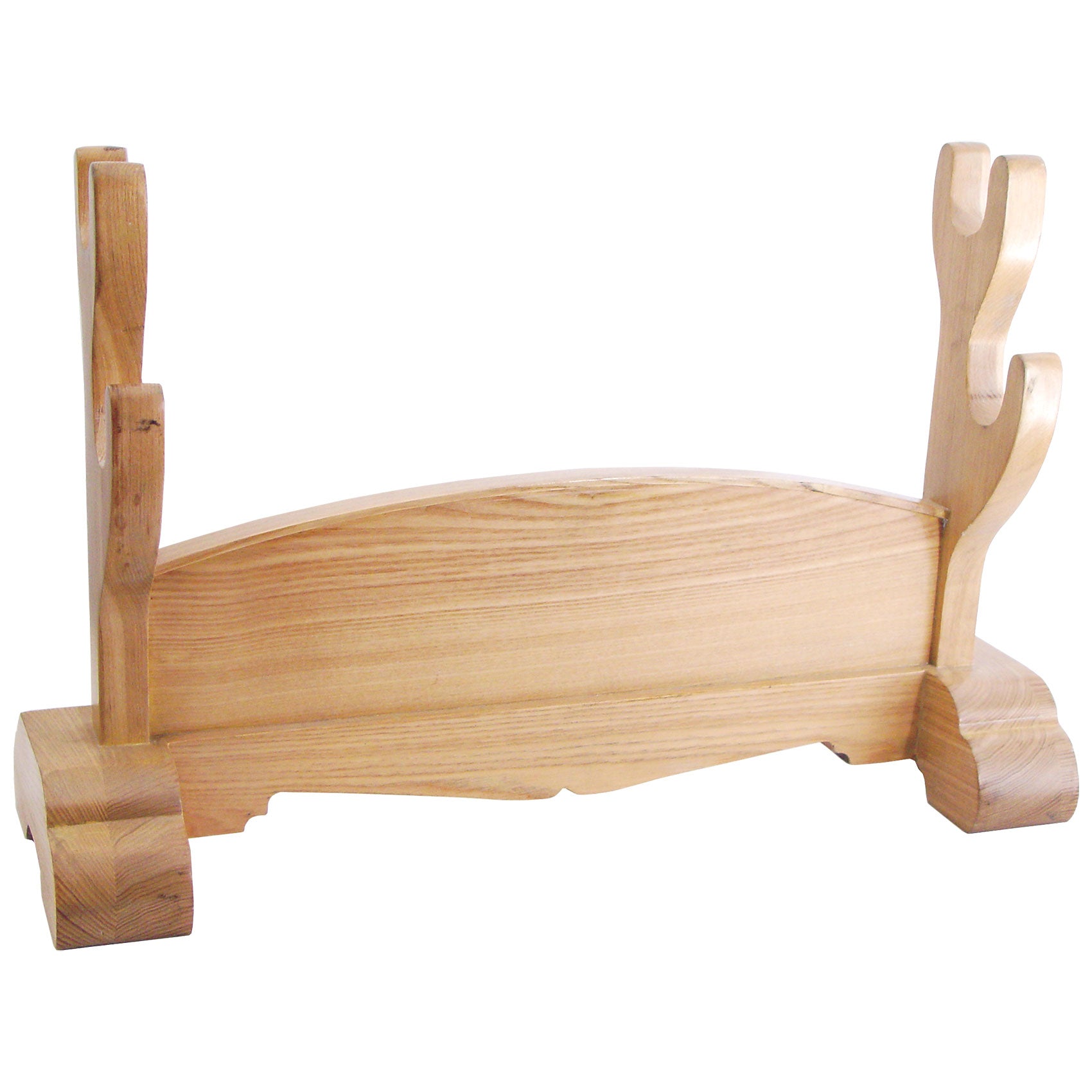Solid oak katana and wakizashi display stand