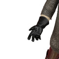 Historical Leather Gloves in Black – close-up, hand detail