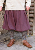 Red wool trousers for Rus Viking impression.