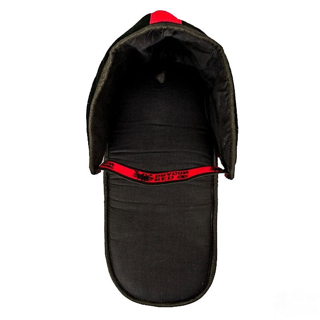 Red Dragon leather mask overlay side view, mask not included