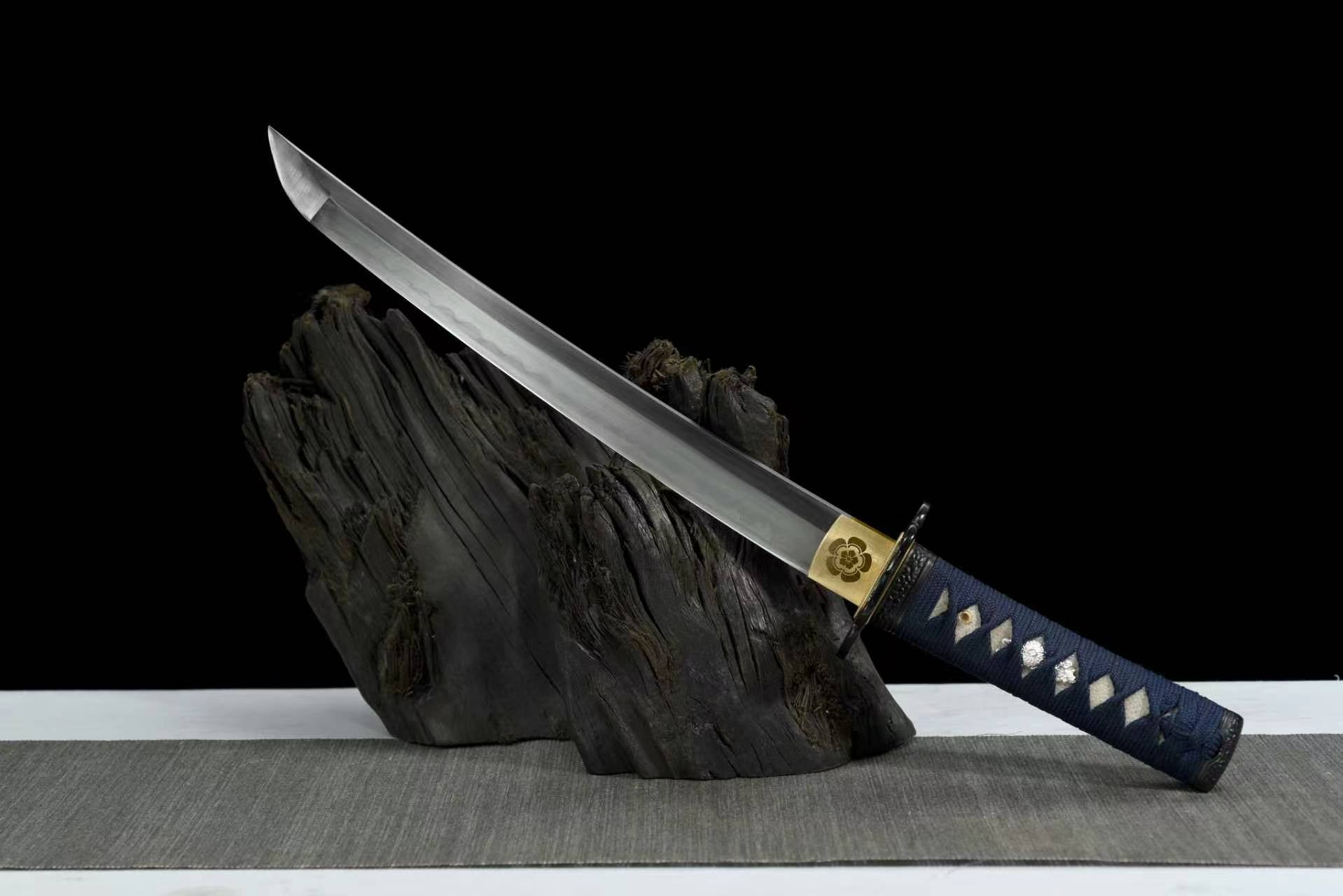 Shinken of Swords Clay Tempered T10 Steel Tanto - Iron Tsuba