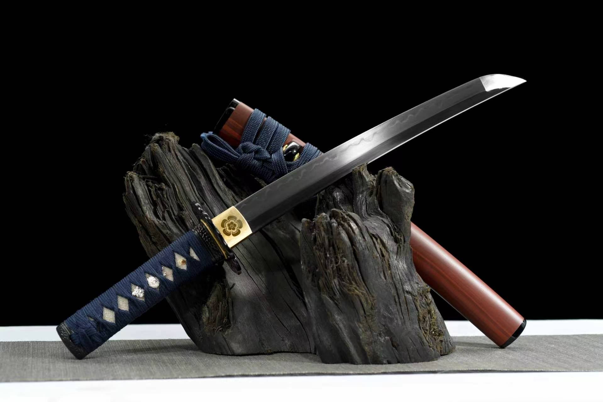 Shinken of Swords Clay Tempered T10 Steel Tanto - Iron Tsuba