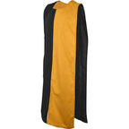 Anton Canvas Tabard in Black with Yellow, angled view showing open side