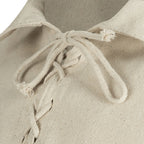 Jonathan Shirt in Cream – lace-up collar detail