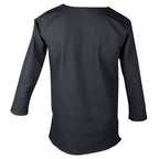 Long-sleeve black canvas tunic against a white background.