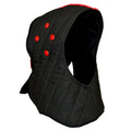 Red Dragon HEMA full mask overlay front view showing rigid head and throat protection for historical fencing sparring