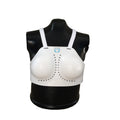 Women's fencing chest protector, white.