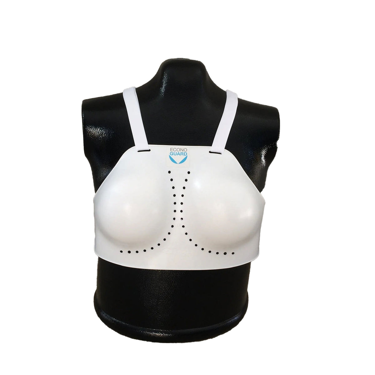 Women's fencing chest protector, white.