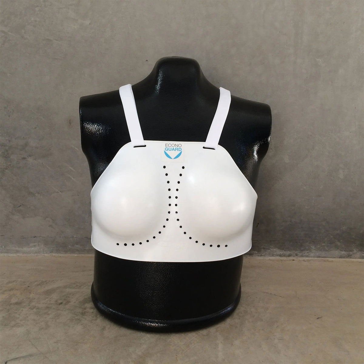White chest protector for women.