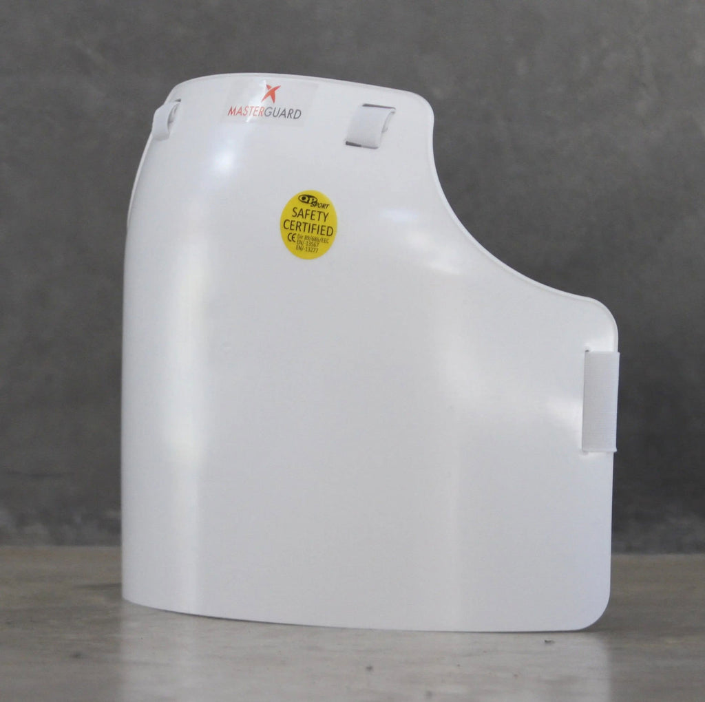 QP Sport MasterGuard rigid fencing chest protector, white.
