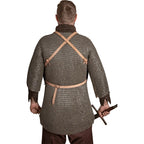 Mercenary Steel Breastplate, back view showing crossed leather straps